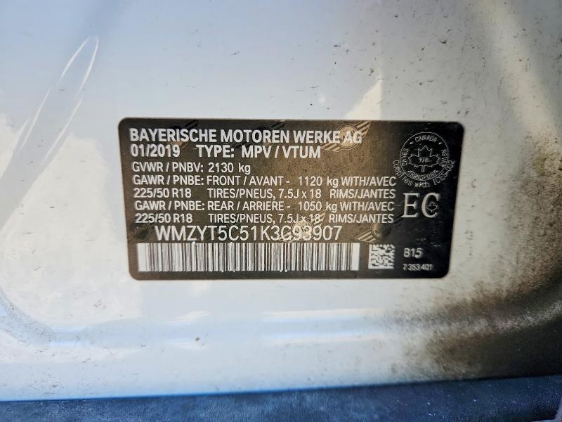 Продаж на аукціоні авто 2019 Mini Cooper, vin: WMZYT5C51K3G93907, номер лоту: 53183166
