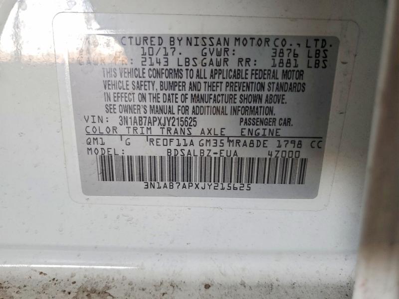 Aukcja sprzedaży 2018 Nissan Sentra, vin: 3N1AB7APXJY215625, numer aukcji: 54191366