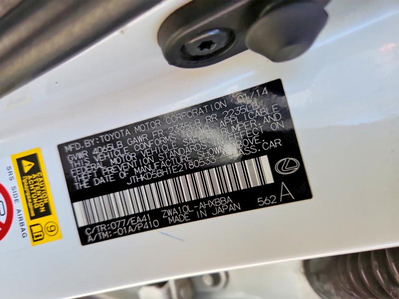 Продажа на аукционе авто 2014 Lexus Ct, vin: JTHKD5BH1E2180533, номер лота: 54645016