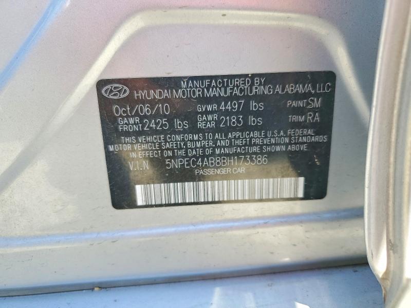 2011 Hyundai Sonata მანქანა იყიდება აუქციონზე, vin: 5NPEC4AB8BH173386, აუქციონის ნომერი: 52545806