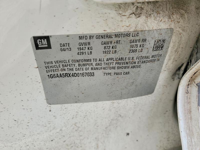 2013 Cadillac Ats მანქანა იყიდება აუქციონზე, vin: 1G6AA5RX4D0167033, აუქციონის ნომერი: 55154636