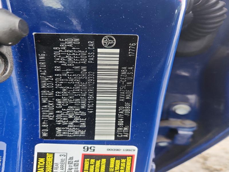 53940446 :رقم المزاد ، 4T1C11BKXRU129332 vin ، 2024 Toyota Camry مزاد بيع
