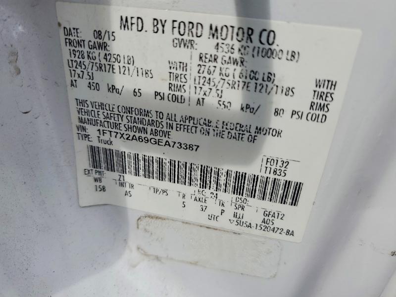 Продажа на аукционе авто 2016 Ford F250 Xl, vin: 1FT7X2A69GEA73387, номер лота: 52865406
