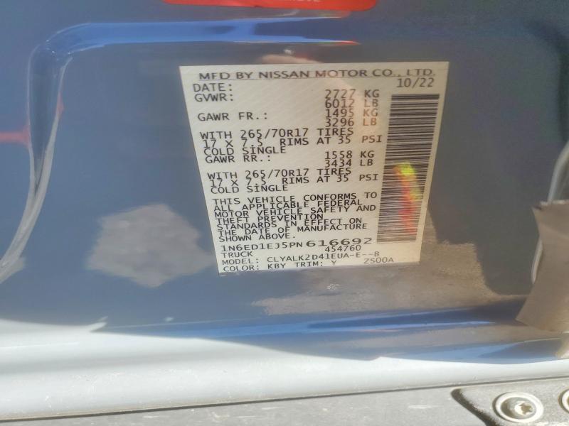 Продаж на аукціоні авто 2023 Nissan Frontier, vin: 1N6ED1EJ5PN616692, номер лоту: 54187176