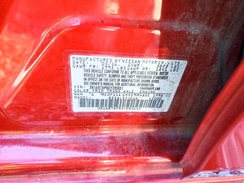 Aukcja sprzedaży 2016 Nissan Sentra, vin: 3N1AB7AP8GY285651, numer aukcji: 54496716