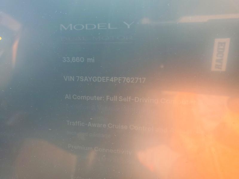 53418586 :رقم المزاد ، 7SAYGDEF4PF762717 vin ، 2023 Tesla Model Y مزاد بيع