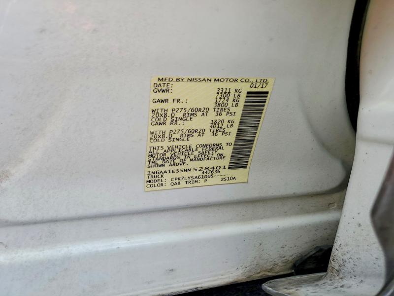 52232146 :رقم المزاد ، 1N6AA1E55HN528401 vin ، 2017 Nissan Titan مزاد بيع