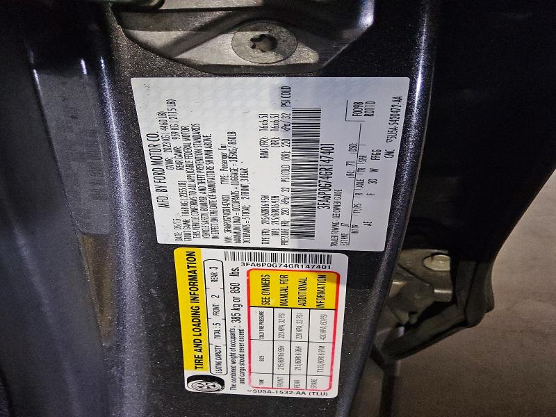 51163116 :رقم المزاد ، 3FA6P0G74GR147401 vin ، 2016 Ford Fusion مزاد بيع