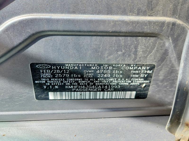 Продажа на аукционе авто 2012 Hyundai Azera, vin: KMHFH4JG4CA141993, номер лота: 55276146