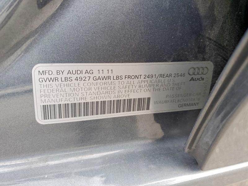 Aukcja sprzedaży 2012 Audi A4, vin: WAUBFAFL8CN014876, numer aukcji: 53396006