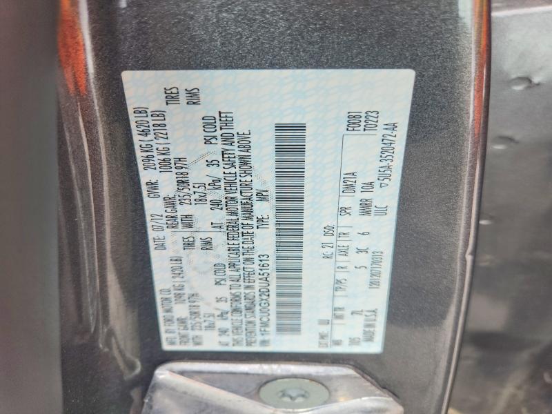 Aukcja sprzedaży 2013 Ford Escape, vin: 1FMCU0GX2DUA51613, numer aukcji: 54363976