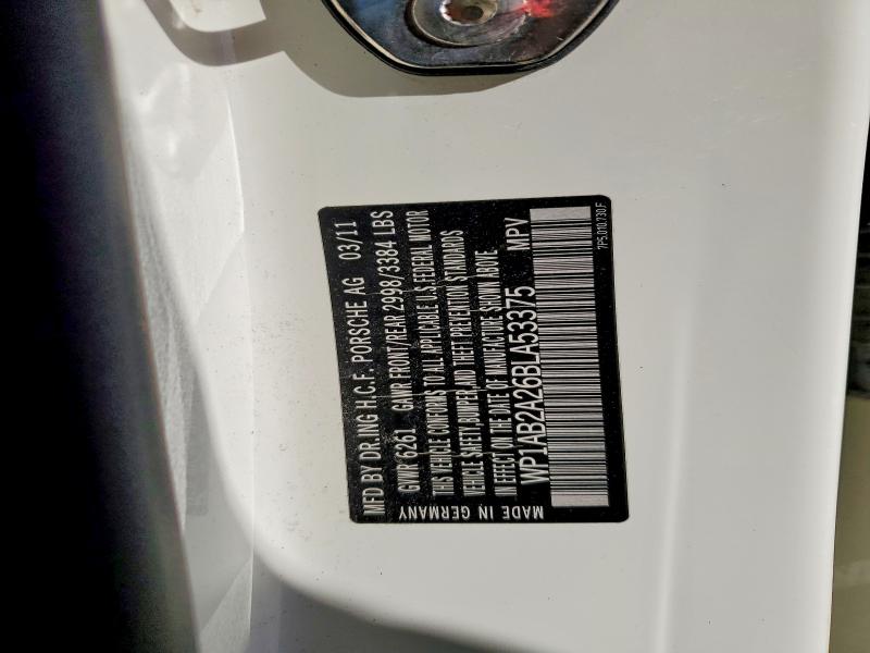 2011 Porsche Cayenne მანქანა იყიდება აუქციონზე, vin: WP1AB2A26BLA53375, აუქციონის ნომერი: 54975816