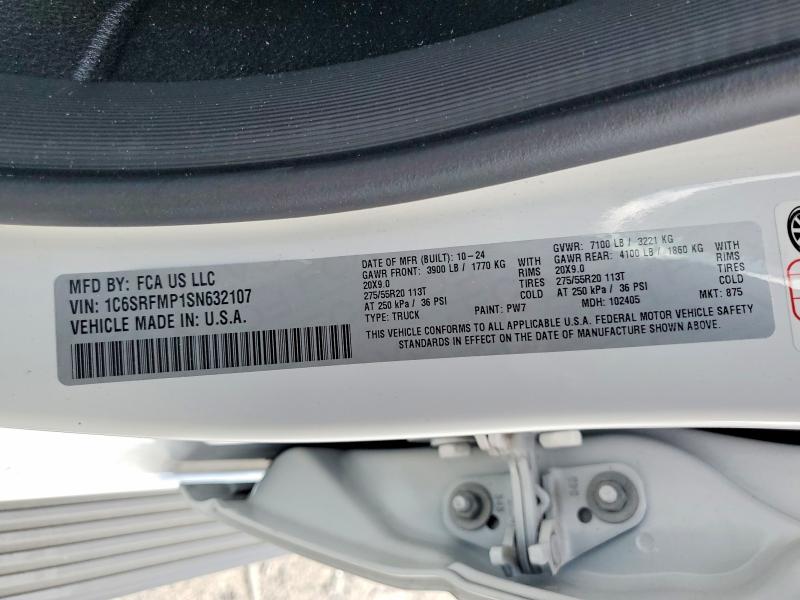 Продажа на аукционе авто 2025 Ram 1500, vin: 1C6SRFMP1SN632107, номер лота: 52334286