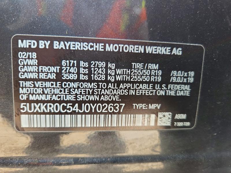 Продажа на аукционе авто 2018 Bmw X5, vin: 5UXKR0C54J0Y02637, номер лота: 54471026