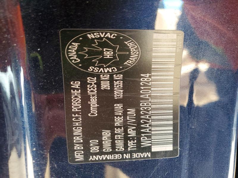 Продаж на аукціоні авто 2011 Porsche Cayenne, vin: WP1AA2A23BLA01284, номер лоту: 51775006