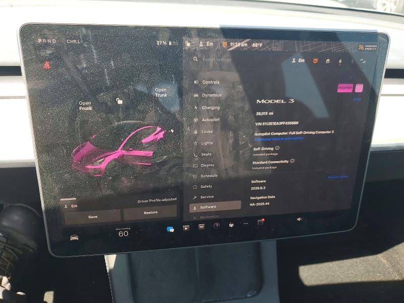 2023 Tesla Model 3 მანქანა იყიდება აუქციონზე, vin: 5YJ3E1EA3PF430686, აუქციონის ნომერი: 52951146