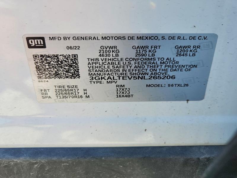 2022 Gmc Terrain მანქანა იყიდება აუქციონზე, vin: 3GKALTEV5NL265206, აუქციონის ნომერი: 53365906