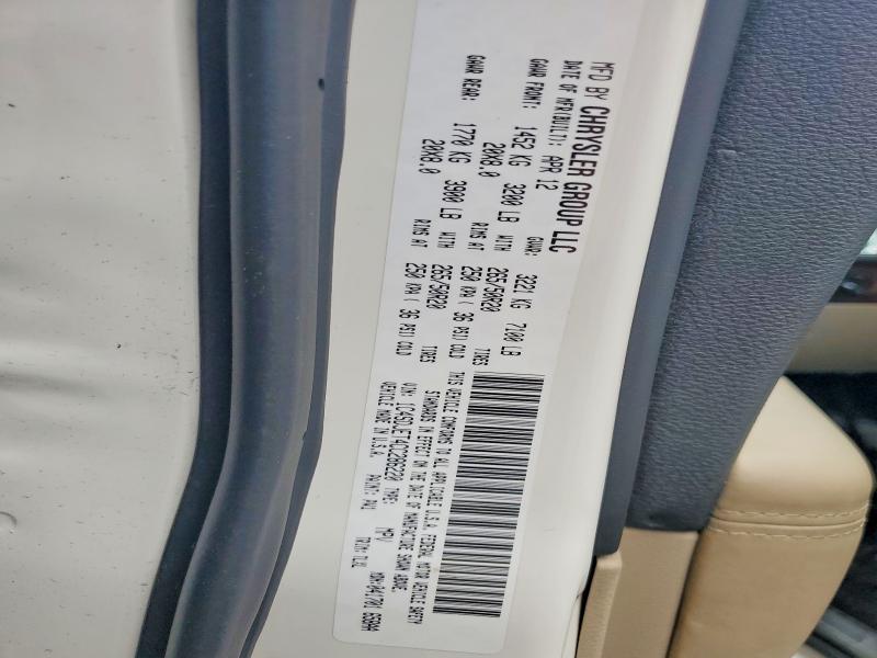 51121386 :رقم المزاد ، 1C4SDJET4CC286220 vin ، 2012 Dodge Durango مزاد بيع