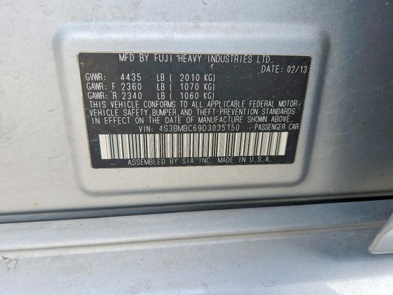 53724226 :رقم المزاد ، 4S3BMBC69D3035150 vin ، 2013 Subaru Legacy مزاد بيع