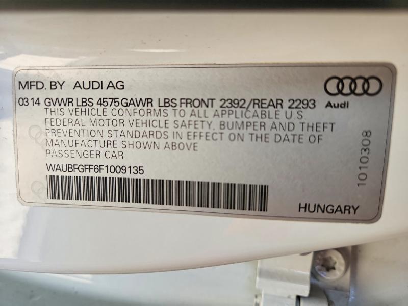 2015 Audi A3 მანქანა იყიდება აუქციონზე, vin: WAUBFGFF6F1009135, აუქციონის ნომერი: 52190476