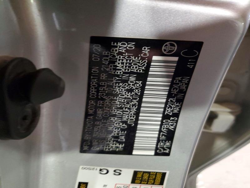 52130896 :رقم المزاد ، JTDEPMAE3MJ128784 vin ، 2021 Toyota Corolla مزاد بيع