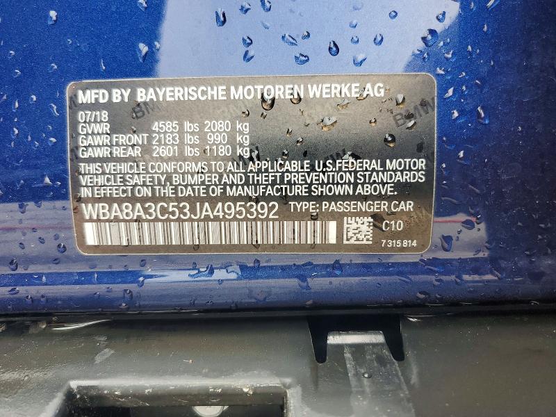 Aukcja sprzedaży 2018 Bmw 320, vin: WBA8A3C53JA495392, numer aukcji: 54337726