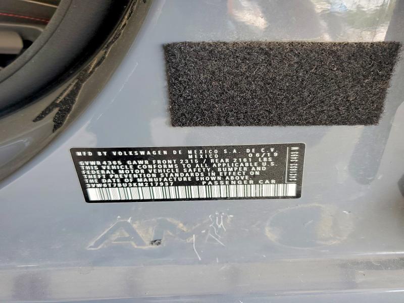 Aukcja sprzedaży 2019 Volkswagen Jetta, vin: 3VW6T7BU3KM217937, numer aukcji: 53825966