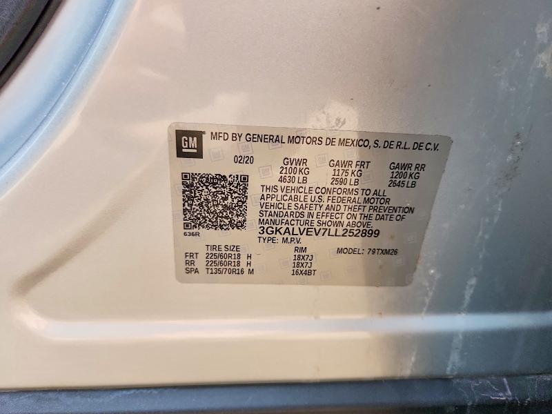 2020 Gmc Terrain მანქანა იყიდება აუქციონზე, vin: 3GKALVEV7LL252899, აუქციონის ნომერი: 54088246