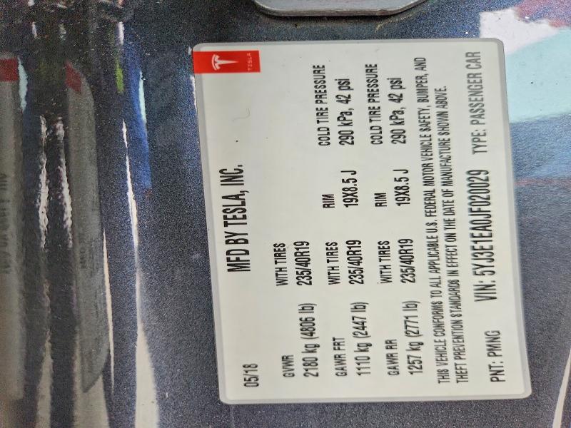 53125846 :رقم المزاد ، 5YJ3E1EA0JF020029 vin ، 2018 Tesla Model 3 مزاد بيع