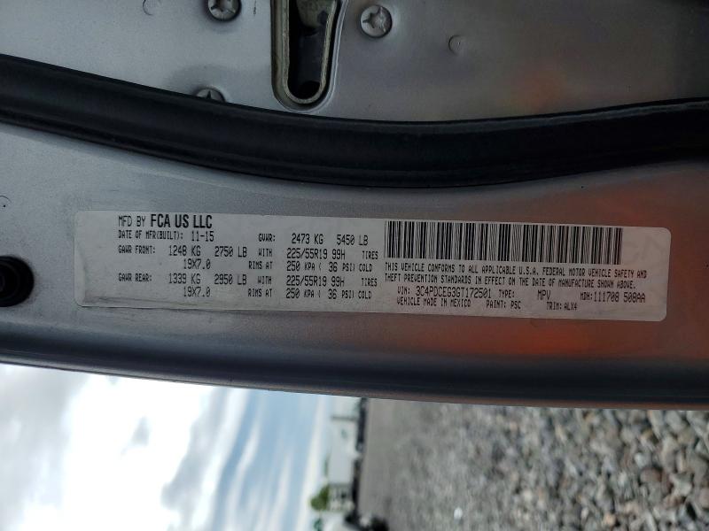 52912256 :رقم المزاد ، 3C4PDCEG3GT172501 vin ، 2016 Dodge Journey مزاد بيع