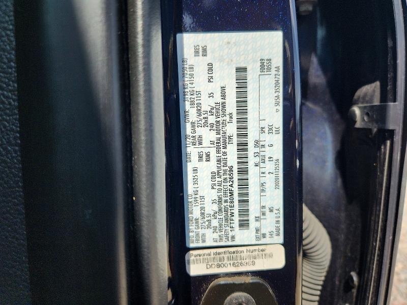 53413406 :رقم المزاد ، 1FTFW1E80MFA26596 vin ، 2021 Ford F150 مزاد بيع