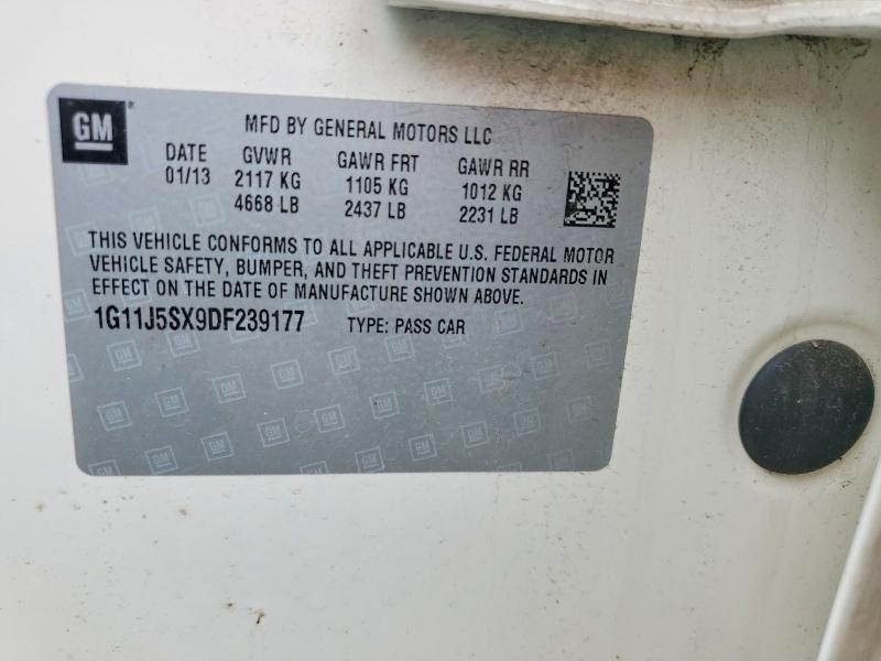 Aukcja sprzedaży 2013 Chevrolet Malibu, vin: 1G11J5SX9DF239177, numer aukcji: 52334106