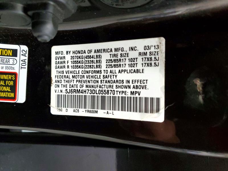 Aukcja sprzedaży 2013 Honda Cr-v, vin: 5J6RM4H73DL055870, numer aukcji: 55139666