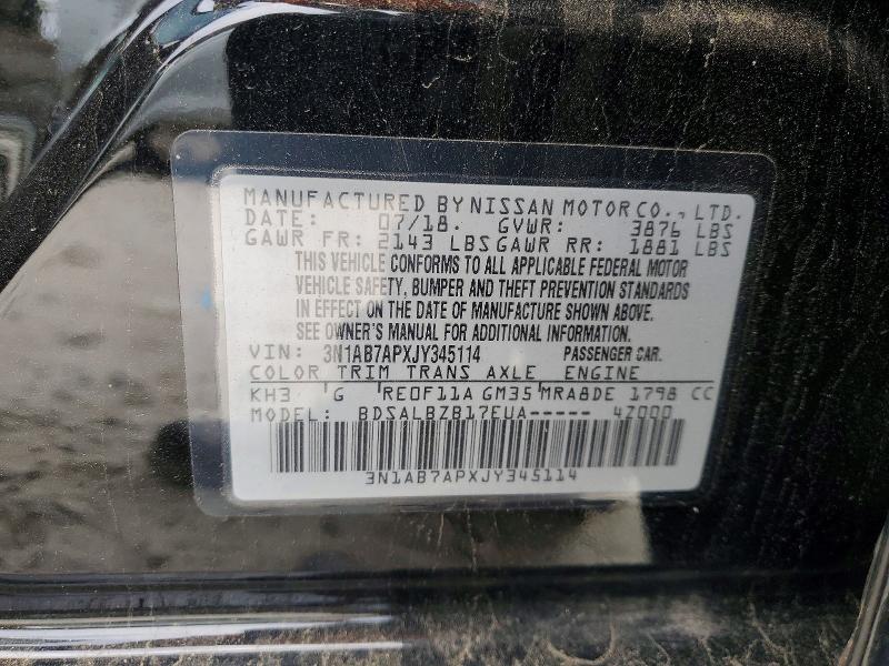 Продажа на аукционе авто 2018 Nissan Sentra, vin: 3N1AB7APXJY345114, номер лота: 53179016