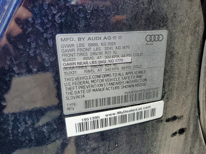 2014 Audi Q7 მანქანა იყიდება აუქციონზე, vin: WA1DGAFE1ED008060, აუქციონის ნომერი: 55321716
