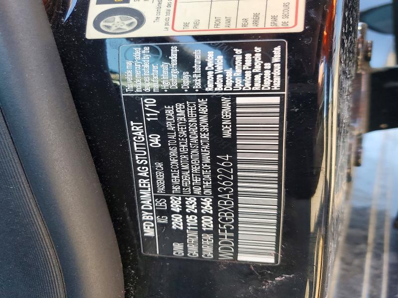 53069526 :رقم المزاد ، WDDHF5GBXBA362264 vin ، 2011 Mercedes-benz E مزاد بيع