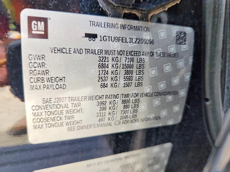 Aukcja sprzedaży 2020 Gmc Sierra, vin: 1GTU9FEL3LZ205096, numer aukcji: 55111416