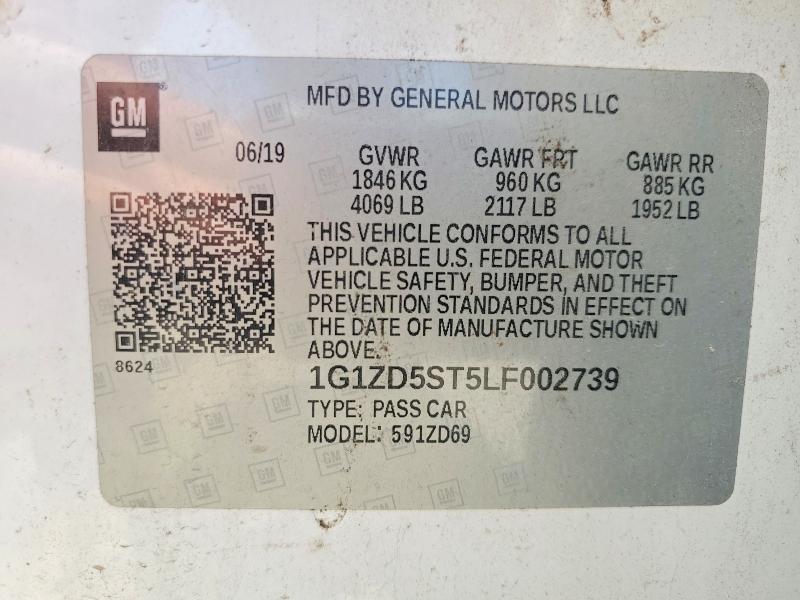 Продажа на аукционе авто 2020 Chevrolet Malibu, vin: 1G1ZD5ST5LF002739, номер лота: 53947836