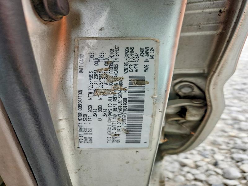 Продаж на аукціоні авто 2000 Toyota 4runner, vin: JT3HN86R7Y0314088, номер лоту: 52526486
