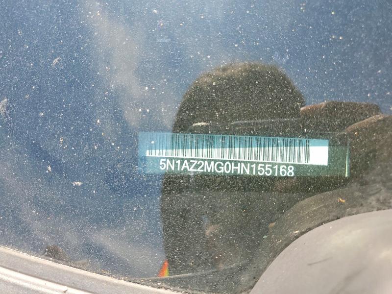 2017 Nissan Murano მანქანა იყიდება აუქციონზე, vin: 5N1AZ2MG0HN155168, აუქციონის ნომერი: 53106176