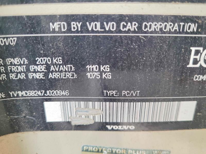Aukcja sprzedaży 2007 Volvo C70, vin: YV1MC68247J020946, numer aukcji: 52742616