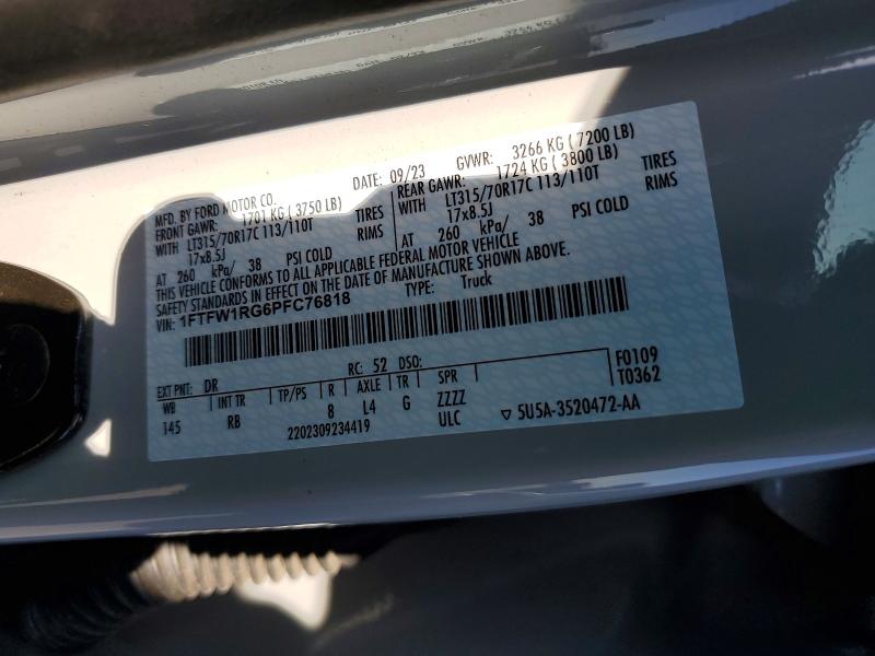 Aukcja sprzedaży 2023 Ford F150, vin: 1FTFW1RG6PFC76818, numer aukcji: 54509336