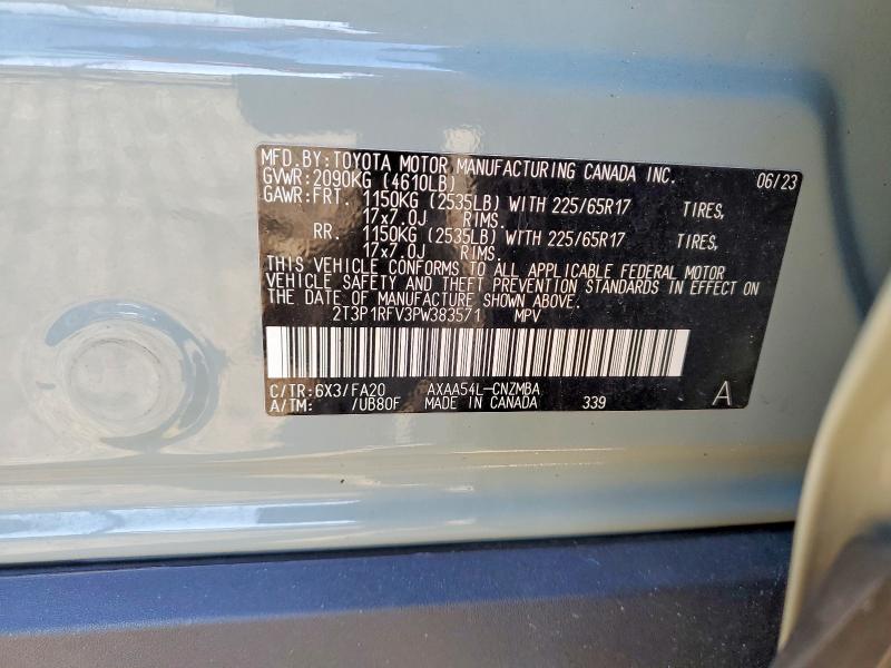 Aukcja sprzedaży 2023 Toyota Rav4, vin: 2T3P1RFV3PW383571, numer aukcji: 51710516
