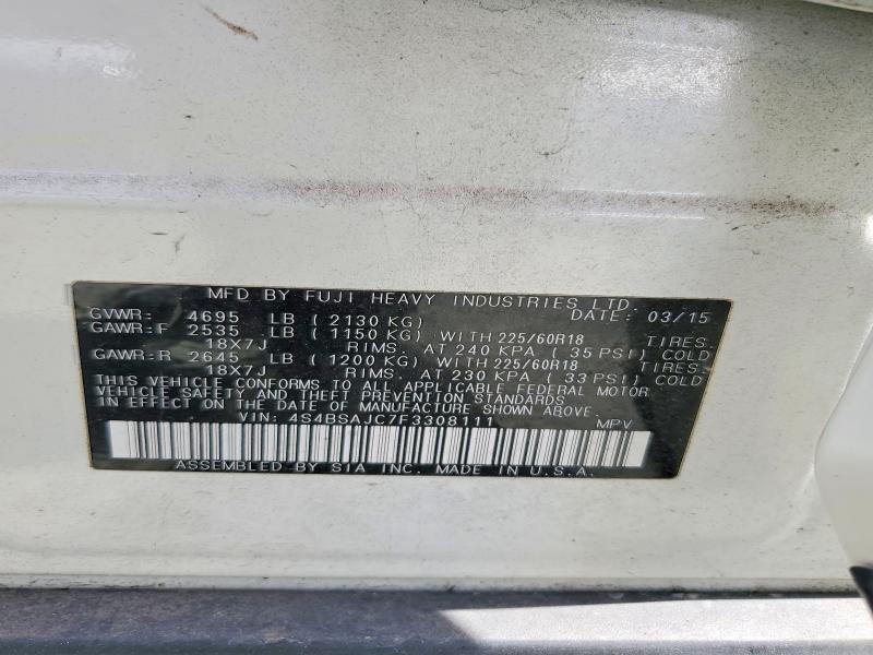 Aukcja sprzedaży 2015 Subaru Outback, vin: 4S4BSAJC7F3308111, numer aukcji: 52192616