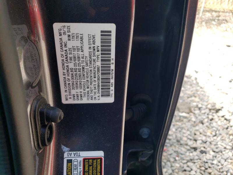 Продаж на аукціоні авто 2016 Honda Cr-v, vin: 2HKRM4H58GH708867, номер лоту: 52602116