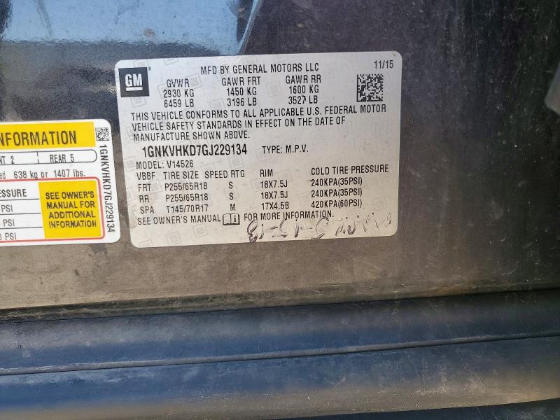 Aukcja sprzedaży 2016 Chevrolet Traverse, vin: 1GNKVHKD7GJ229134, numer aukcji: 51646426