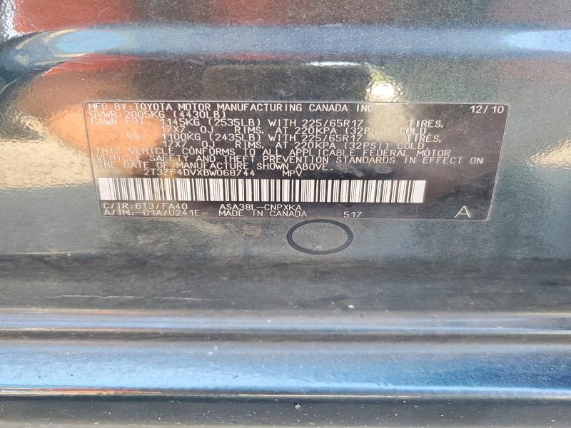 Aukcja sprzedaży 2011 Toyota Rav4, vin: 2T3ZF4DVXBW068744, numer aukcji: 53761956