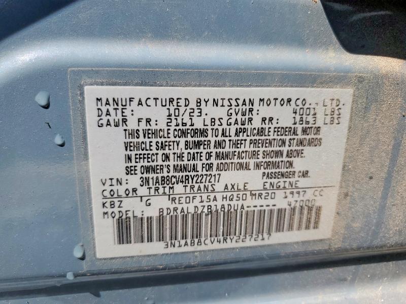 Продажа на аукционе авто 2024 Nissan Sentra, vin: 3N1AB8CV4RY227217, номер лота: 52006386