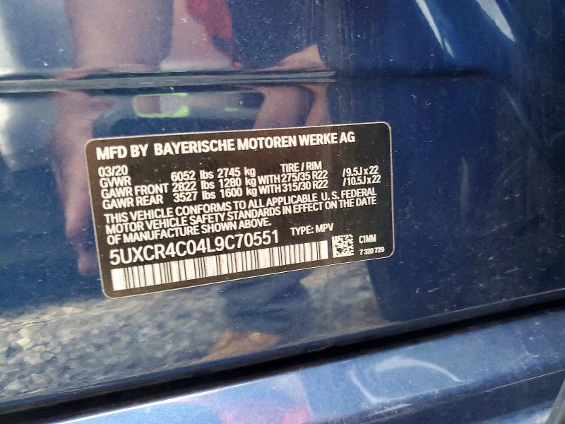 Продажа на аукционе авто 2020 Bmw X5, vin: 5UXCR4C04L9C70551, номер лота: 54226606