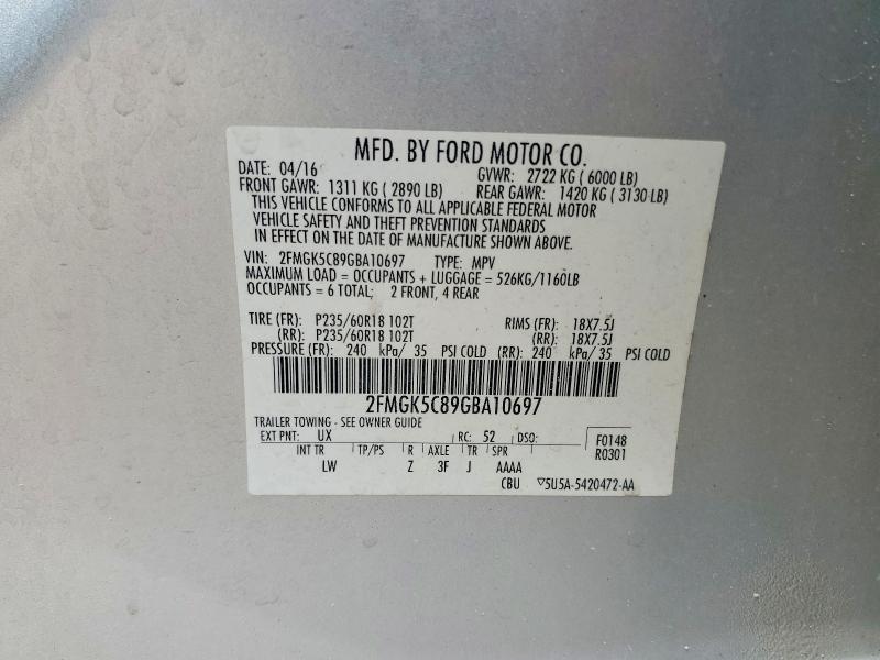 Aukcja sprzedaży 2016 Ford Flex, vin: 2FMGK5C89GBA10697, numer aukcji: 52799226